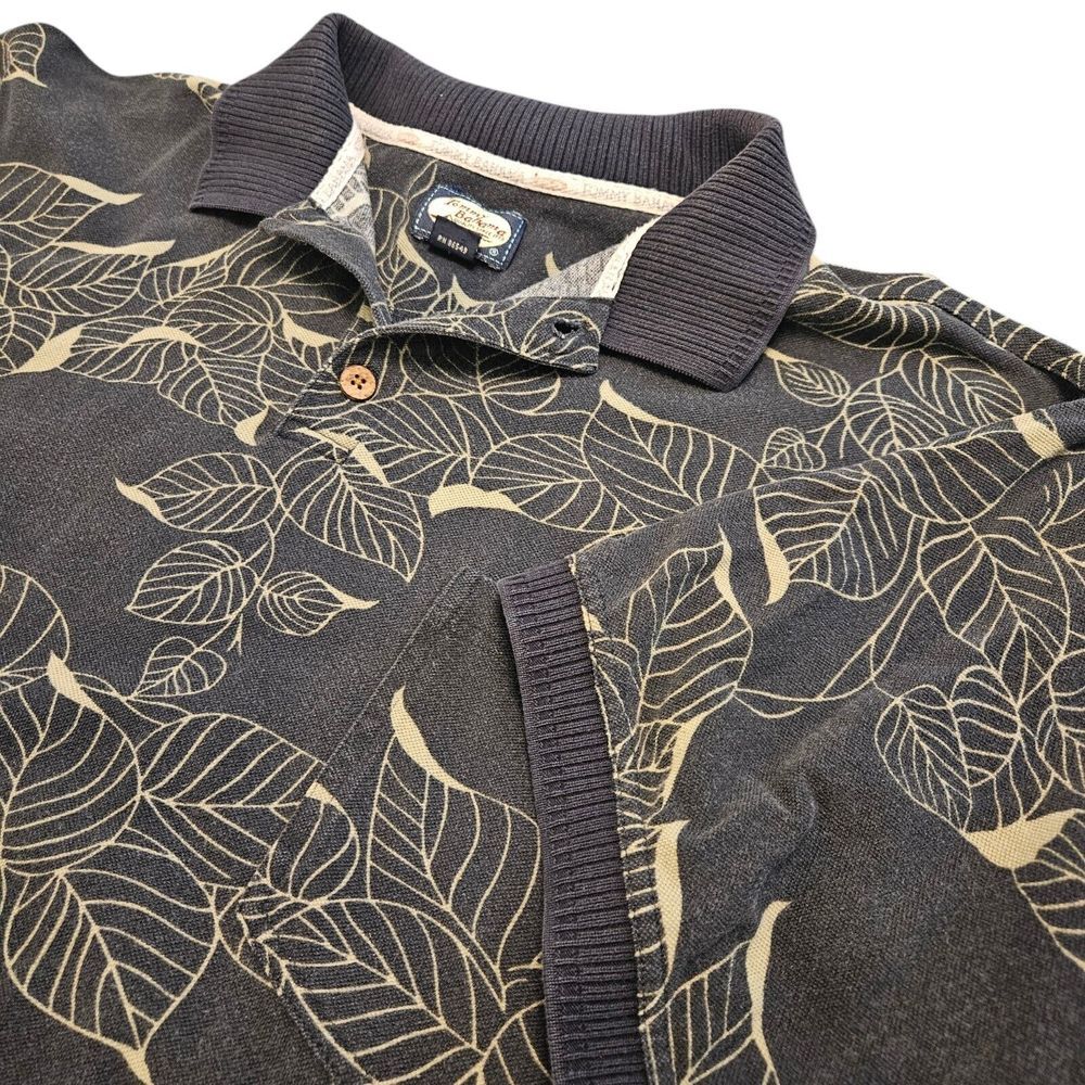 Tommy Bahama Mens Medium Polo Shirt Short Sleeve 100% Cotton Blue‎ Green